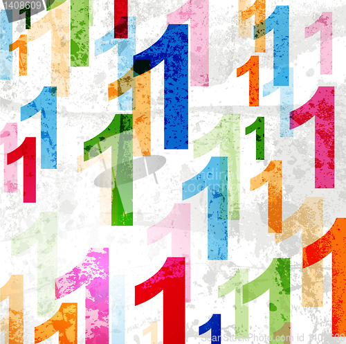 Image of Abstract background with colorful rainbow numbers for design