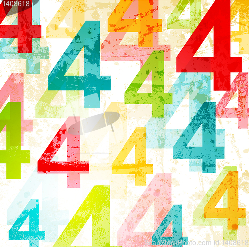 Image of Abstract background with colorful rainbow numbers for design