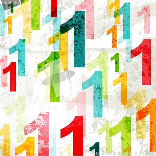 Image of Abstract background with colorful rainbow numbers for design