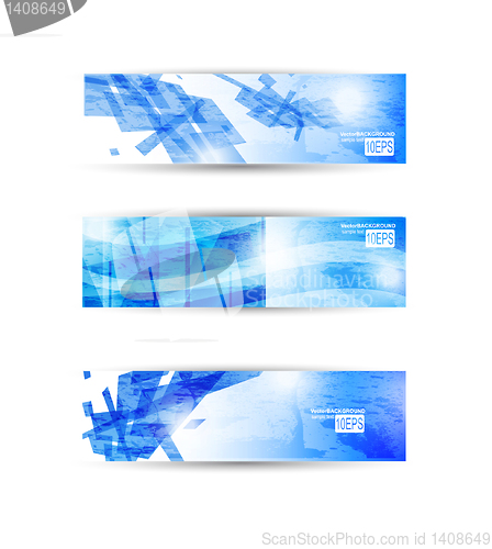 Image of Set of abstract modern header banner for business flyer or websi