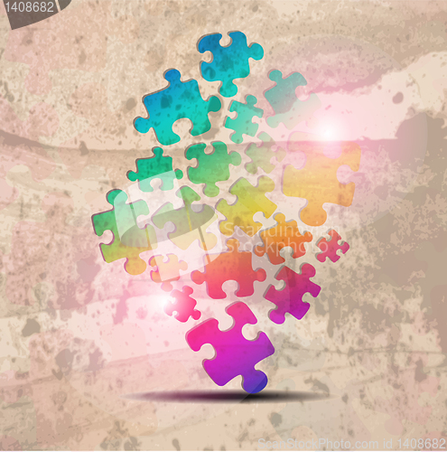Image of vintage corporate background. abstract puzzle shape colorful vec