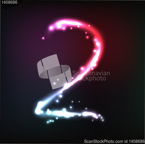 Image of glowing numbers