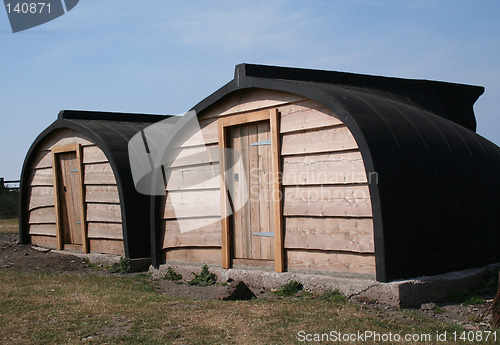 Image of Upturned boats at Holy Island