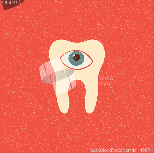 Image of tooth retro poster