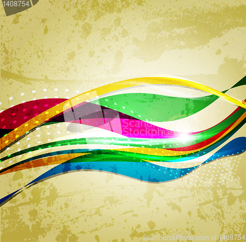 Image of abstract rainbow wave background. line for design