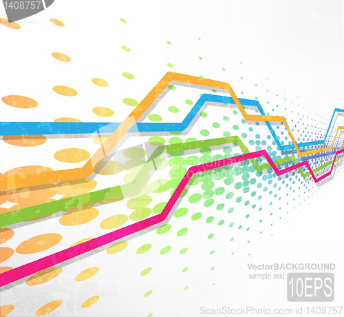 Image of abstract rainbow wave line for design