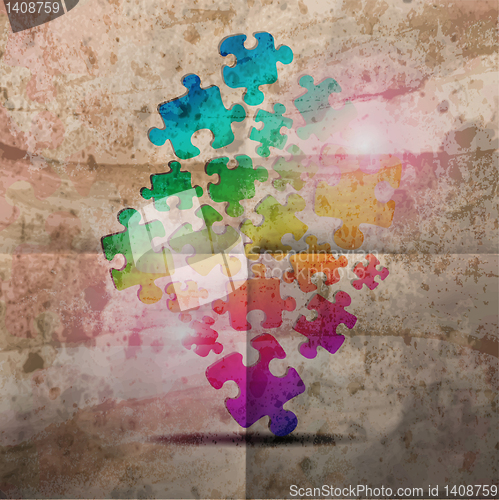 Image of vintage corporate background. abstract puzzle shape colorful vec