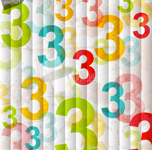 Image of Abstract background with colorful rainbow numbers for design