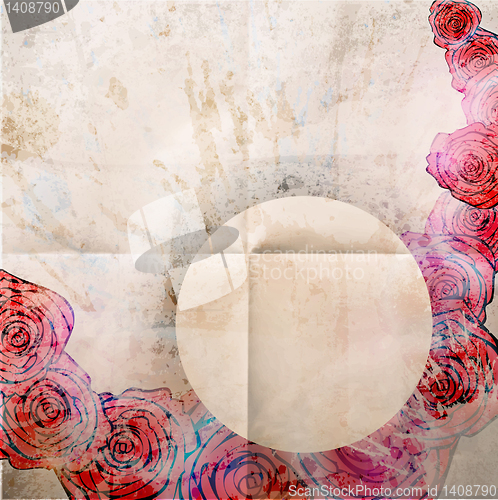 Image of Vintage card with a flower. vector rose flower background