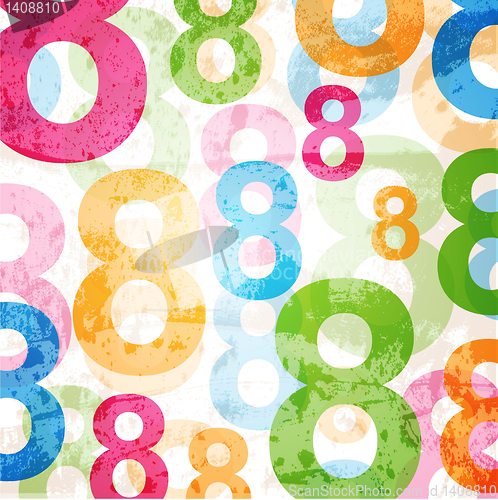 Image of Abstract background with colorful rainbow numbers for design