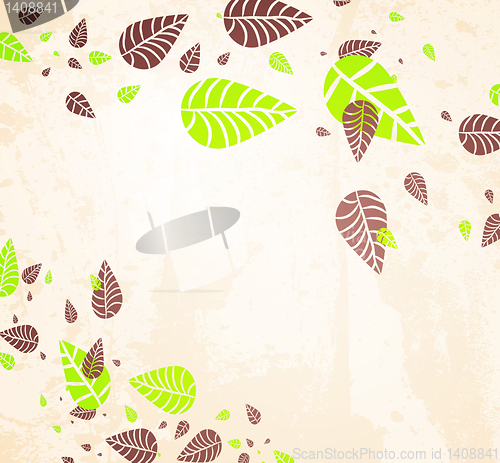 Image of Autumn Background-Autumn Leaves falling for your design