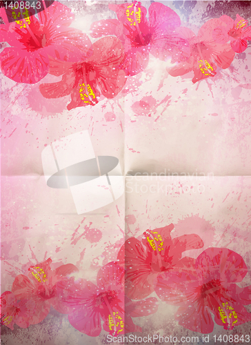 Image of Abstract tropical background. Hibiscus flower for design.