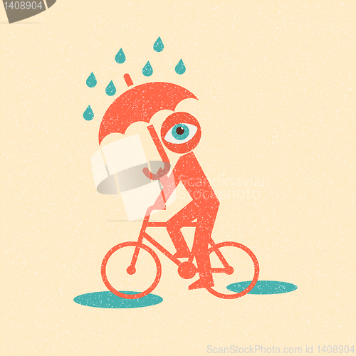 Image of Cyclist. Retro poster