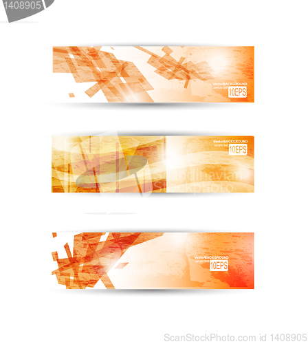 Image of Set of abstract modern header banner for business flyer or websi