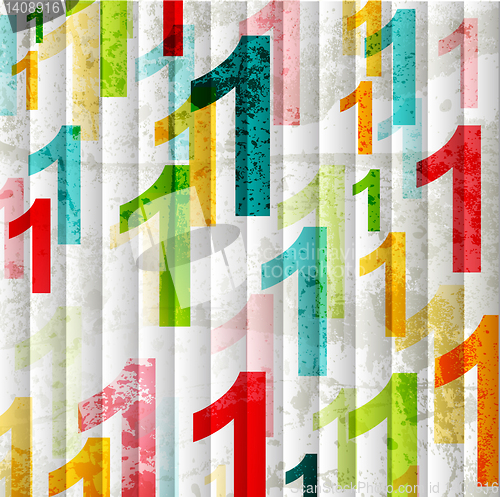 Image of Abstract background with colorful rainbow numbers for design