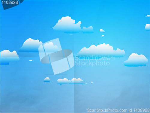 Image of Cloud Blue Sky Vector on paper