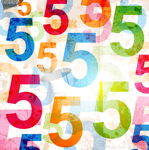 Image of Abstract background with colorful rainbow numbers for design