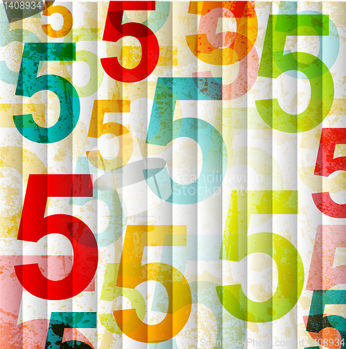 Image of Abstract background with colorful rainbow numbers for design