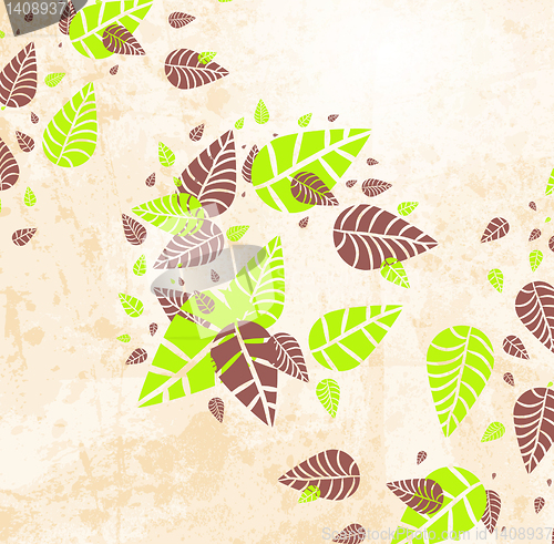 Image of fresh green leaves  design