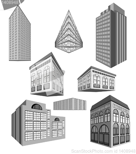 Image of vector set of buildings