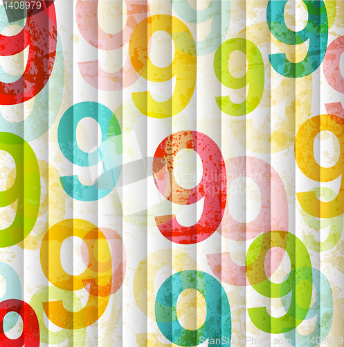 Image of Abstract background with colorful rainbow numbers for design