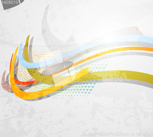 Image of abstract rainbow wave background. line for design