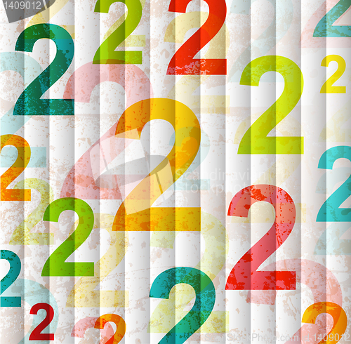 Image of Abstract background with colorful rainbow numbers for design