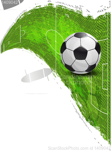 Image of Soccer Ball on the football field
