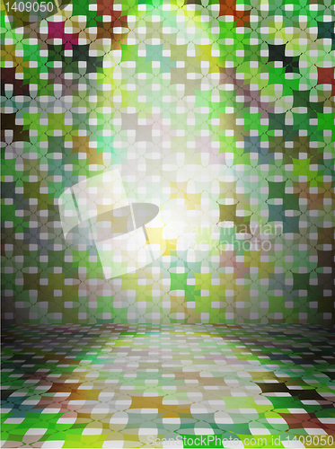 Image of Old room, grunge interior vector background