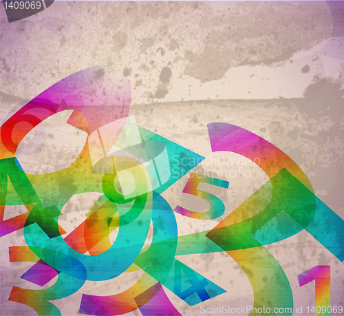 Image of Abstract retro background with numbers