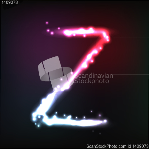 Image of Vector alphabet. Neon letter