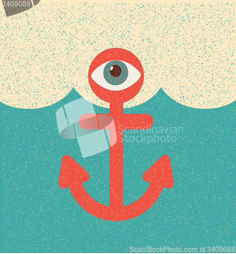 Image of Anchor. Retro poster