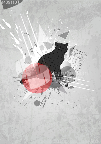 Image of Abstract vector background. Mod art poster. Cat