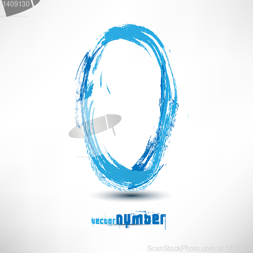 Image of Vector illustration drawn by hand number. Grunge wave.