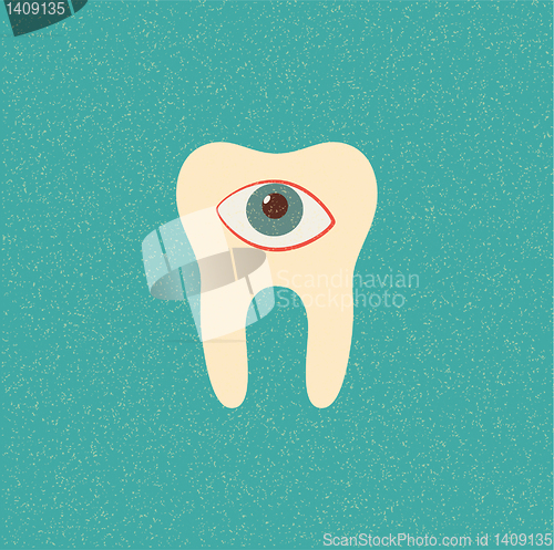 Image of tooth retro poster