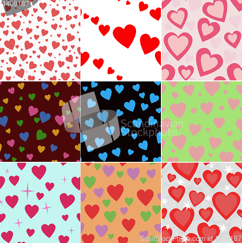 Image of valentine seamless hearts pattern