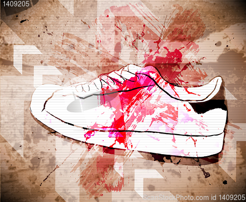 Image of Sport shoes. Vector illustration