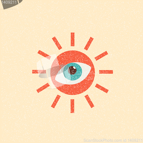 Image of abstract sun retro poster