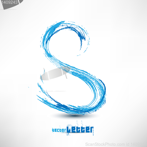 Image of Vector illustration drawn by hand letter. Grunge wave.