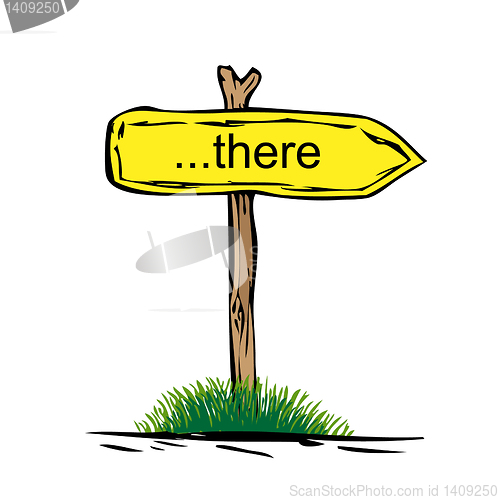 Image of Road sign with green grass isolated on a white background. There