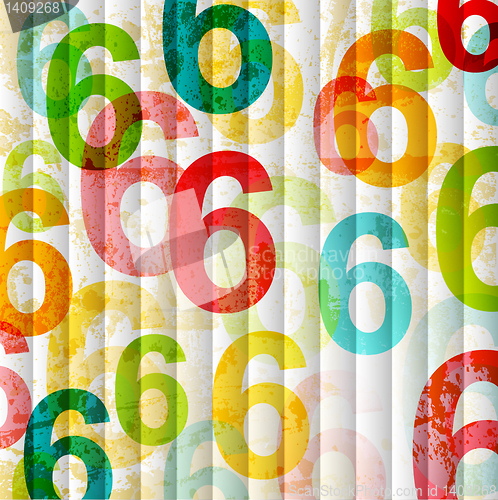 Image of Abstract background with colorful rainbow numbers for design