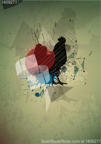 Image of Abstract vector background. Mod art poster. Cock
