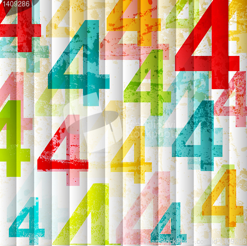 Image of Abstract background with colorful rainbow numbers for design