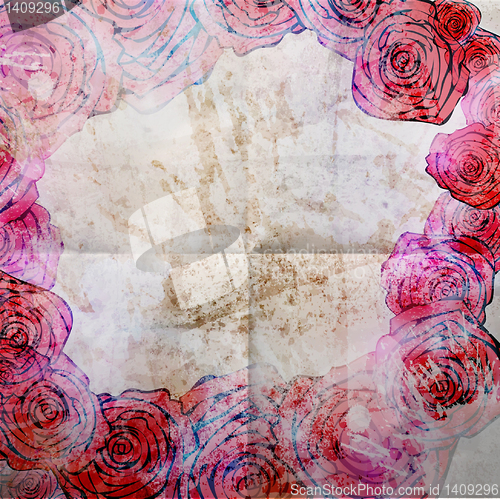 Image of Vintage card with a flower. vector rose flower background