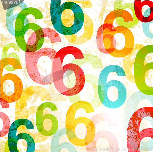 Image of Abstract background with colorful rainbow numbers for design