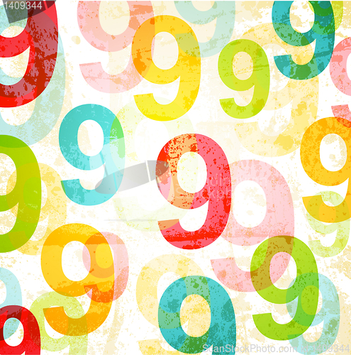 Image of Abstract background with colorful rainbow numbers for design