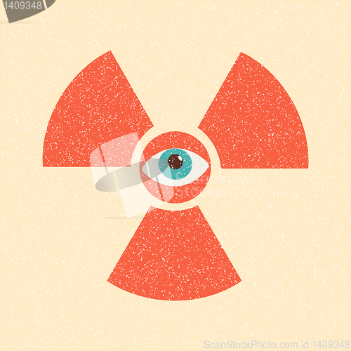 Image of radiation symbol retro poster