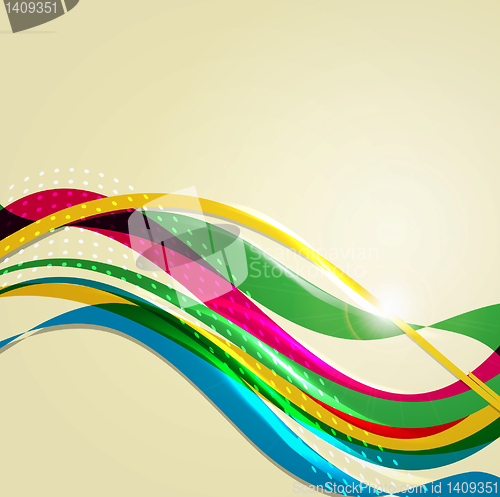 Image of abstract rainbow wave background. line for design