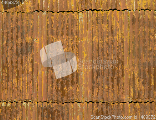 Image of Rusty corrugated metal roof panels