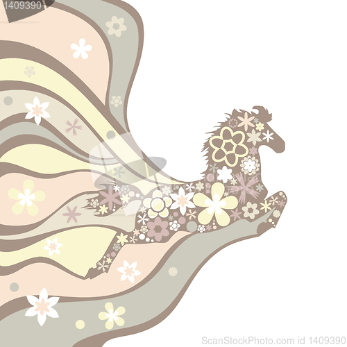 Image of background with floral horse